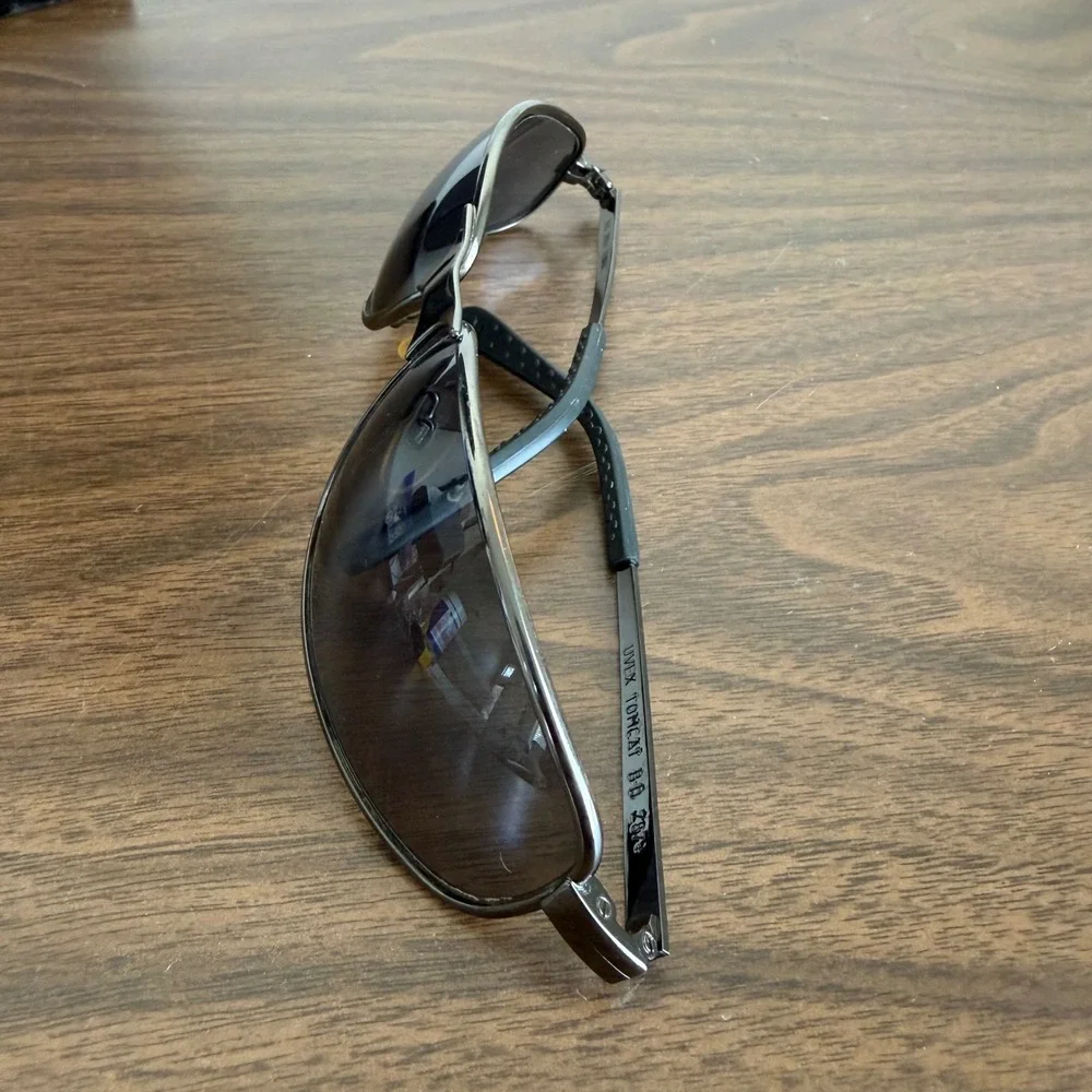 Uvex Tomcat Z87+ Safety Sun glasses Gunmetal Metal Frame Dark Gray Lens Mens